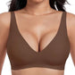 💕 Sujetadores sin aros cómodos para mujer de Jelly Wireless: sujetadores push-up, sujetadores sin costuras para camisetas y sujetadores de escote en V profundo para el día a día