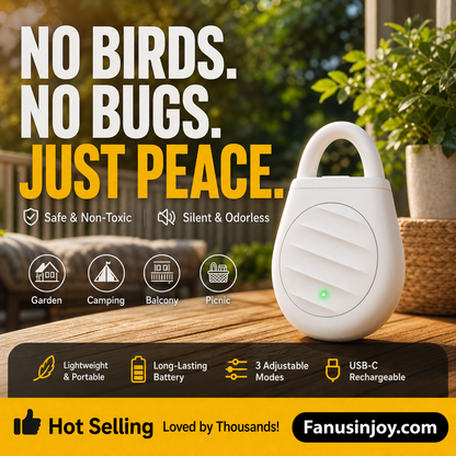 🔥¡Oferta por Tiempo Limitado: Compra 3 y llévate 2 GRATIS! 🐦¡Olvídate de las molestias de aves, animales y langostas! Llavero Portátil Repelente Ultrasónico de Aves