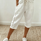 Pantalones capri de verano para mujer con detalles de encaje
