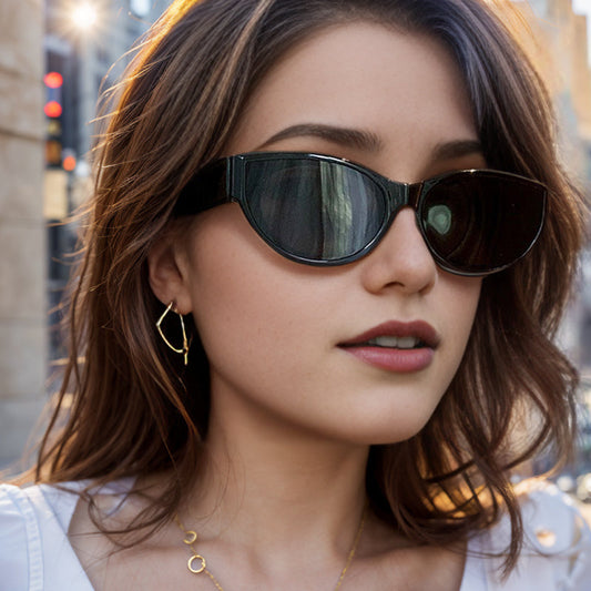 Gafas de sol retro estrechas estilo ojo de gato para mujer