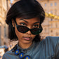 Gafas de sol retro estrechas estilo ojo de gato para mujer