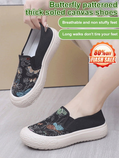 Mjuk sula Vandring Resistenta Loafers Broderade Fisherman Skor