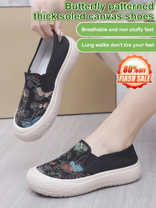 Mjuk sula Vandring Resistenta Loafers Broderade Fisherman Skor