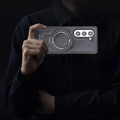 Högkvalitativ magnetisk mobilskal i PU-läder med stativ för Samsung Fold 3/4/5/6