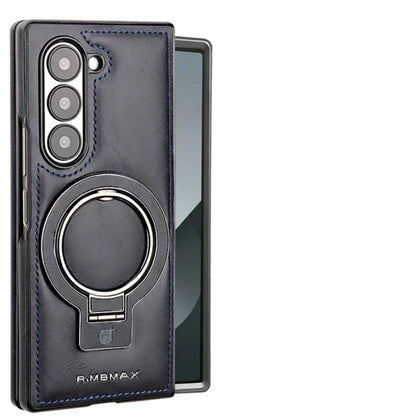 Högkvalitativ magnetisk mobilskal i PU-läder med stativ för Samsung Fold 3/4/5/6