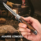 🔥🗡️Cuchillo plegable con mango de madera para trabajo, senderismo y acampada.⛺
