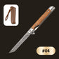 🔥🗡️Cuchillo plegable con mango de madera para trabajo, senderismo y acampada.⛺