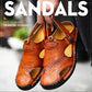 Sandalias de exterior transpirables de piel suave para hombre, talla grande