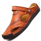 Sandalias de exterior transpirables de piel suave para hombre, talla grande