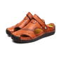 Sandalias de exterior transpirables de piel suave para hombre, talla grande