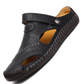 Sandalias de exterior transpirables de piel suave para hombre, talla grande