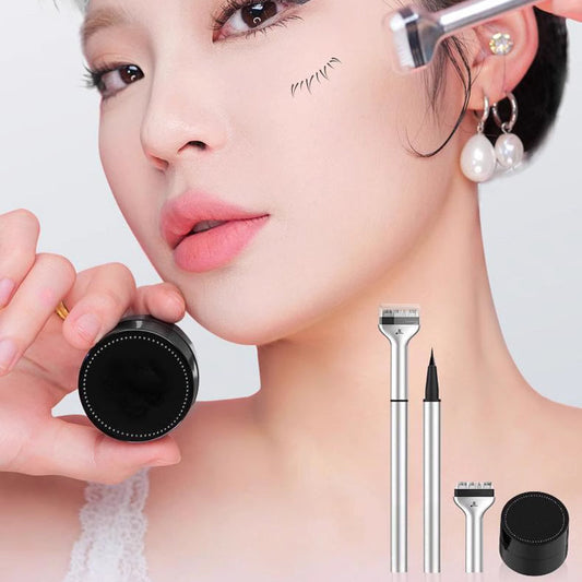 🎁 🌸💕 Set 2 en 1: Delineador Waterproof + Sello de Pestañas Inferiores con Delineador Líquido Individual