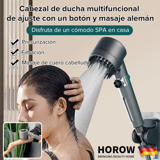 🚿 ¡50% DE DESCUENTO POR TIEMPO LIMITADO! ✨ Cabezal de Ducha Multifuncional Alemán - Masaje de Lluvia y Ahorro de Agua, Instalación Instantánea sin Herramientas 💦📦