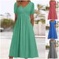 Vestidos largos de manga corta con escote en V para mujer