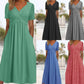 Vestidos largos de manga corta con escote en V para mujer