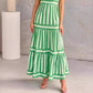 Vestido largo a rayas con bloques de color y tirantes finos.