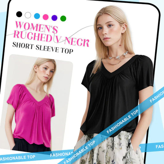 ⏰🔥 ¡50% DE DESCUENTO POR TIEMPO LIMITADO! 🌸 Camiseta Casual de Mujer Dokotoo – Manga Corta, Cuello en V y Ajuste Holgado para un Verano Fresco y Cómodo ☀️💖
