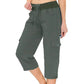 💎 ¡50% DE DESCUENTO! 💎 Pantalones Capri Cargo Multibolsillos – Secado rápido, repelentes al agua y cintura ajustable (Gris/Caqui/Verde/Azul | S–XL) 🌿👖
