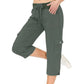 💎 ¡50% DE DESCUENTO! 💎 Pantalones Capri Cargo Multibolsillos – Secado rápido, repelentes al agua y cintura ajustable (Gris/Caqui/Verde/Azul | S–XL) 🌿👖