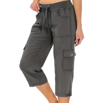 💎 ¡50% DE DESCUENTO! 💎 Pantalones Capri Cargo Multibolsillos – Secado rápido, repelentes al agua y cintura ajustable (Gris/Caqui/Verde/Azul | S–XL) 🌿👖