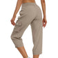 💎 ¡50% DE DESCUENTO! 💎 Pantalones Capri Cargo Multibolsillos – Secado rápido, repelentes al agua y cintura ajustable (Gris/Caqui/Verde/Azul | S–XL) 🌿👖
