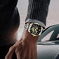 Reloj mecánico automático esqueletizado romano impermeable para hombre