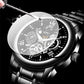 Reloj mecánico automático esqueletizado romano impermeable para hombre