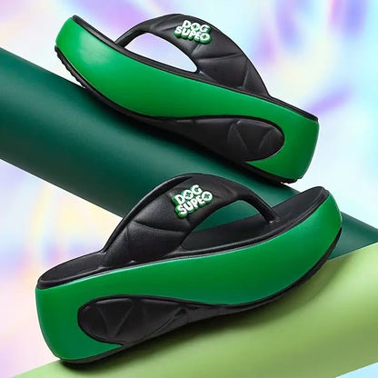 👡 Chanclas de Plataforma Suave con Bloques de Color para Mujer – Estilo Veraniego, Cómodas y Modernas ☀️✨