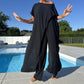 ¡Oferta de Verano! Conjunto de Top de Tirantes Finos y Pantalón en Color Liso