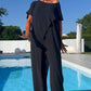 ¡Oferta de Verano! Conjunto de Top de Tirantes Finos y Pantalón en Color Liso
