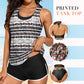 Conjunto de bikini de tres piezas con estampado, cómodo y para mujer