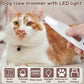 Afeitadora de mascotas recargable e impermeable con luz LED