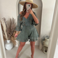 🔥ÚLTIMO DÍA 50% DE DESCUENTO - Traje casual corto de encaje con cuello en V dos piezas