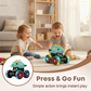 🦖🚗 Coche Dinosaurio Press & Go con Luces – Sin Pilas Complicadas, Presiona y Sale Disparado con Brillos y Rugidos Divertidos ✨🎮