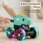 🦖🚗 Coche Dinosaurio Press & Go con Luces – Sin Pilas Complicadas, Presiona y Sale Disparado con Brillos y Rugidos Divertidos ✨🎮