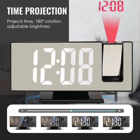 ⏳Oferta especial por tiempo limitado⏰Despertador con proyección en espejo LED🕰️🎁
