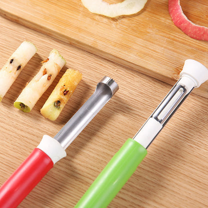 ✨ Stainless Steel 2-in-1 Fruit Corer & Peeler — Removedor y Pelador de Frutas de Acero Inoxidable 🍎🔧