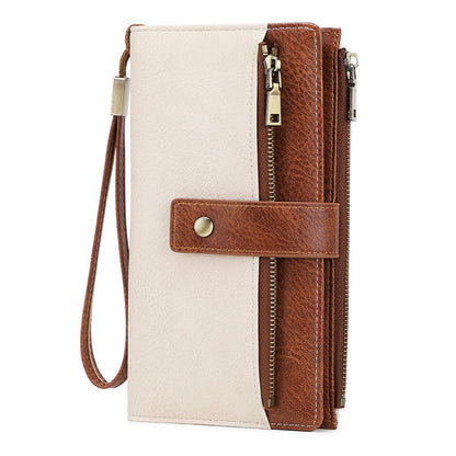 Cartera de cuero con bloqueo RFID para mujer