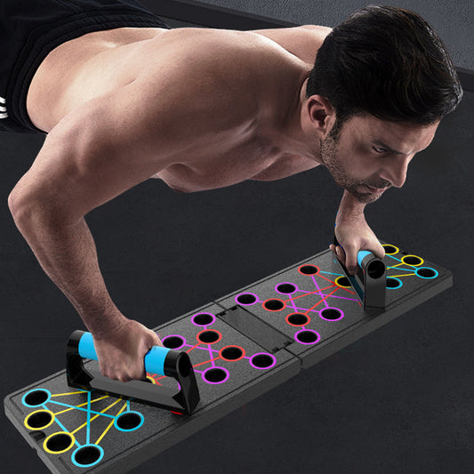 💪🌈 Tabla de Flexiones Plegable Multifunción – Entrena Pecho, Espalda y Hombros con Código de Colores, Marca Músculo en Casa 🏠🔥