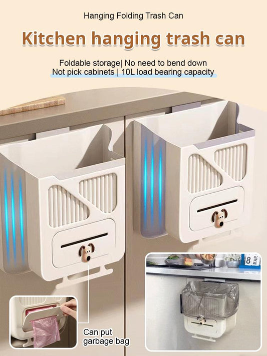 Cubo de basura plegable para colgar en la cocina