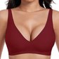 🔥Por tiempo limitado 50% de descuento🔥  Brasier Sin Aros Push-up con Escote Profundo en V y Diseño Invisible