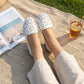 Mocasines Bajos de Mujer con Perforaciones y Motivo Floral