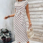 【MÁS VENDIDO】🔥1º en Trajes🔥¡¡OFERTA ÚLTIMO DÍA!! 50% OFF💕 Vestido Elegante Rayado con Cinturón de Lazo para Mujer