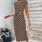 【MÁS VENDIDO】🔥1º en Trajes🔥¡¡OFERTA ÚLTIMO DÍA!! 50% OFF💕 Vestido Elegante Rayado con Cinturón de Lazo para Mujer