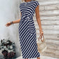 【MÁS VENDIDO】🔥1º en Trajes🔥¡¡OFERTA ÚLTIMO DÍA!! 50% OFF💕 Vestido Elegante Rayado con Cinturón de Lazo para Mujer