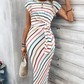 【MÁS VENDIDO】🔥1º en Trajes🔥¡¡OFERTA ÚLTIMO DÍA!! 50% OFF💕 Vestido Elegante Rayado con Cinturón de Lazo para Mujer