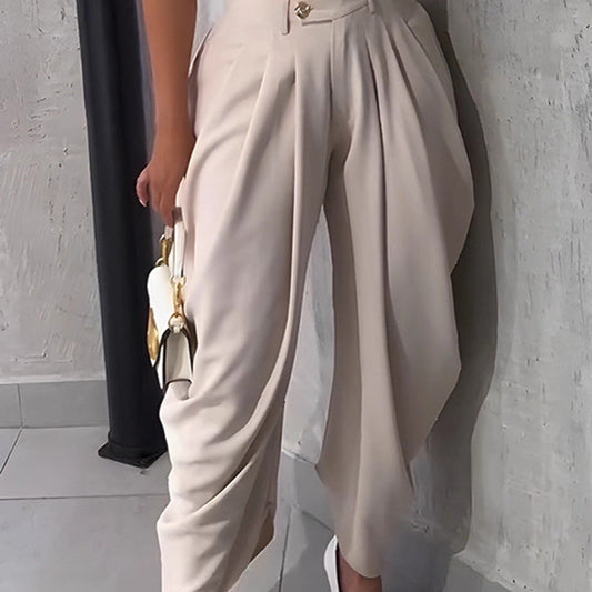 ⏳Oferta por tiempo limitado⏰Pantalones casuales de pierna ancha y talle alto para mujer