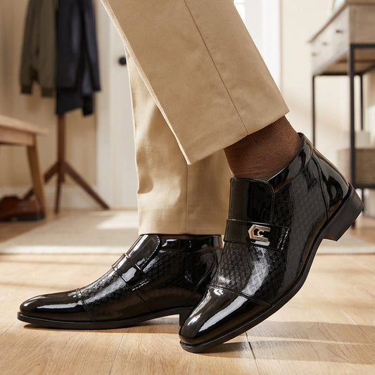 🎩 Brillo y elegancia formal | Zapatos Derby de piel sintética para hombre ✨【Oferta relámpago】