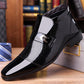 🎩 Brillo y elegancia formal | Zapatos Derby de piel sintética para hombre ✨【Oferta relámpago】
