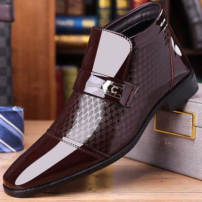 🎩 Brillo y elegancia formal | Zapatos Derby de piel sintética para hombre ✨【Oferta relámpago】